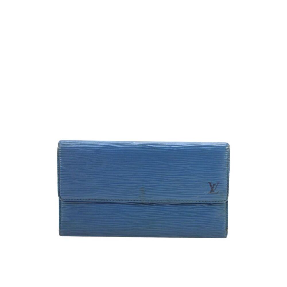 Louis Vuitton Womens Toledo Blue Epi Leather International Long Wallet 7.5"